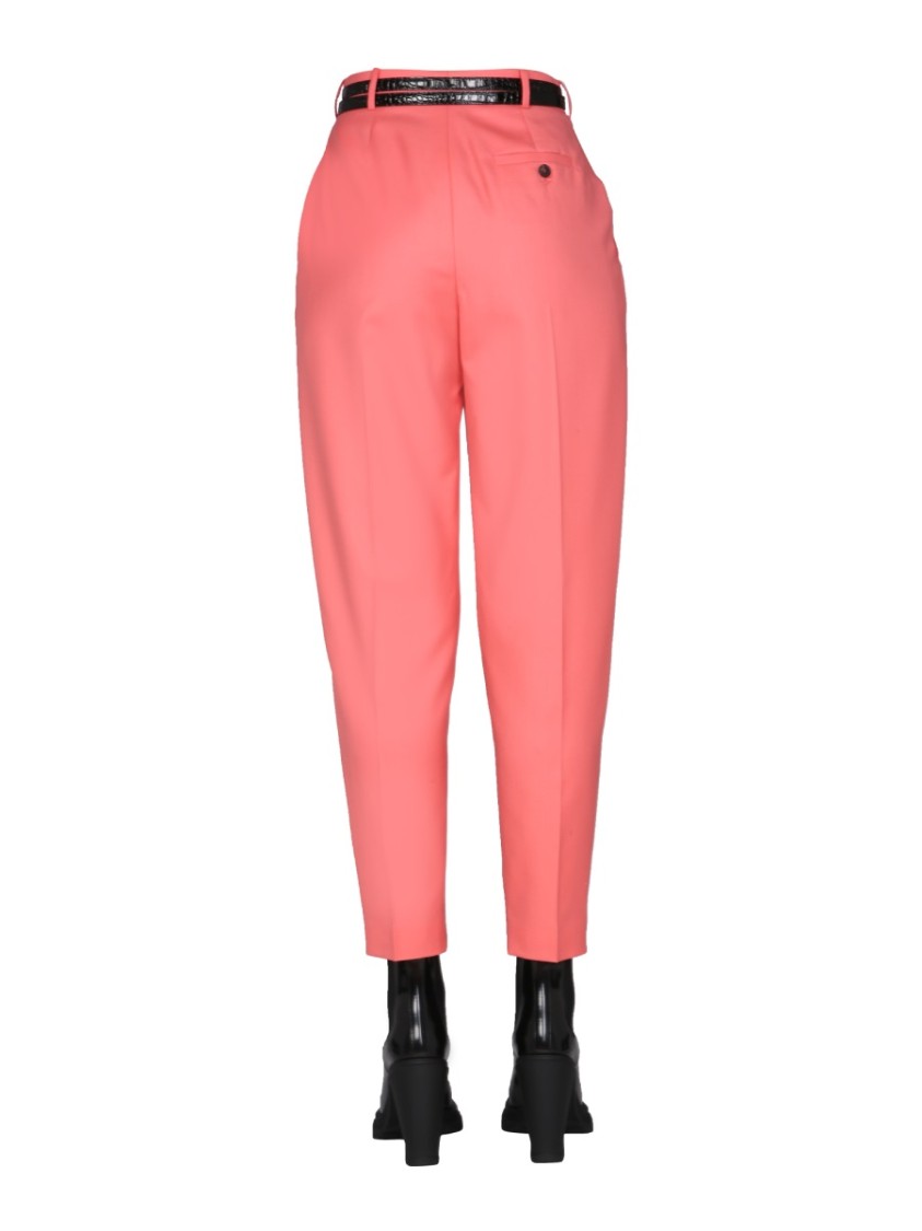 Alexander McQueen High-Waisted Peg Leg Pants Maroon