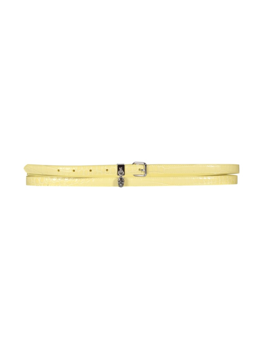 Alexander McQueen Double Belt With Skull And Pavè Oranje