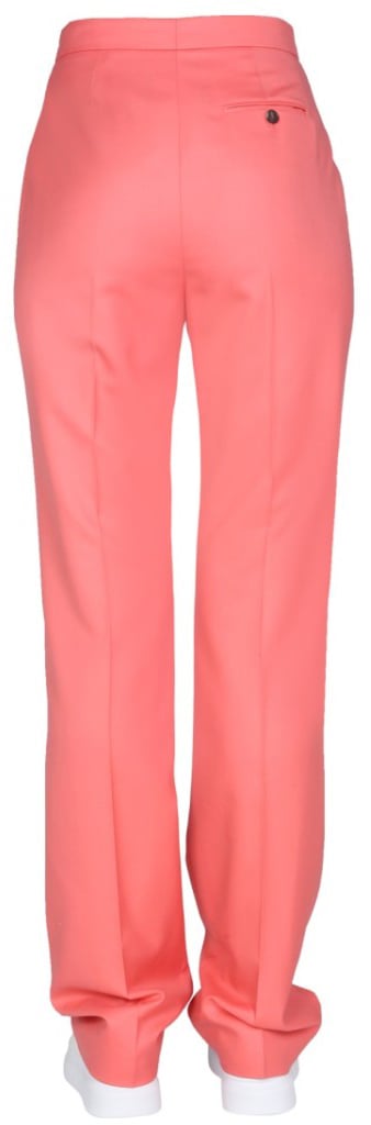 Alexander McQueen Tailored Pink Straight Leg Trousers Maroon