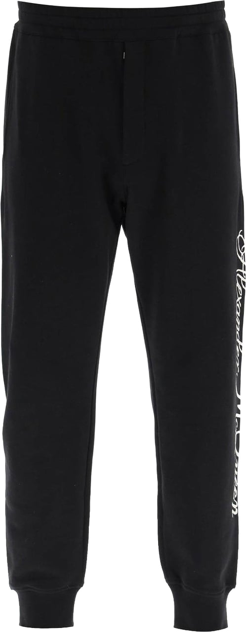 Alexander Mcqueen Logo Cotton Pants Zwart