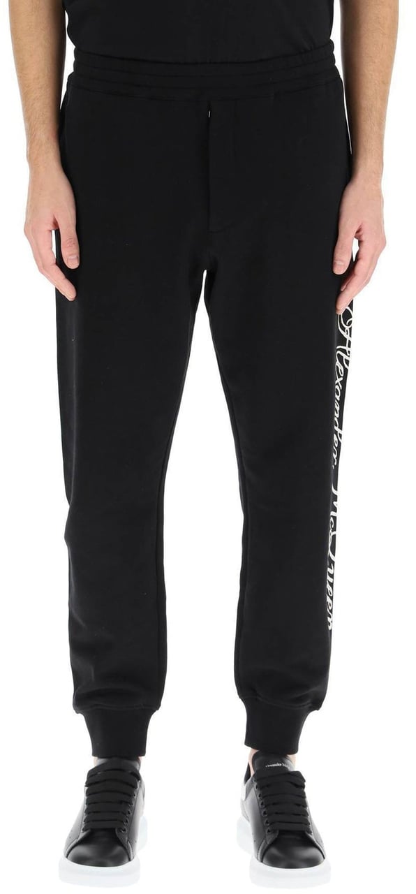 Alexander Mcqueen Logo Cotton Pants Zwart