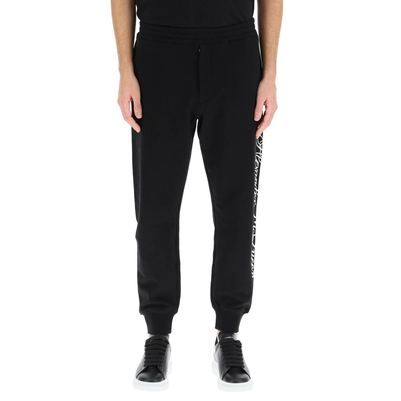 Alexander McQueen Alexander Mcqueen Logo Cotton Pants Zwart