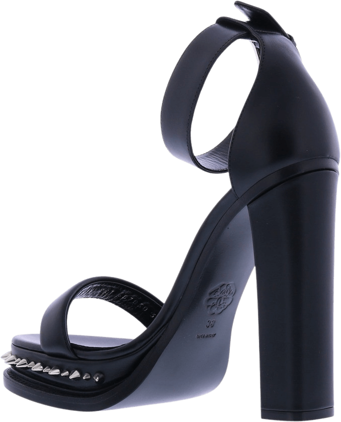 Alexander McQueen Dames Sandal Leather Stud Zwart