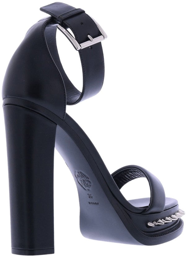 Alexander McQueen Dames Sandal Leather Stud Zwart