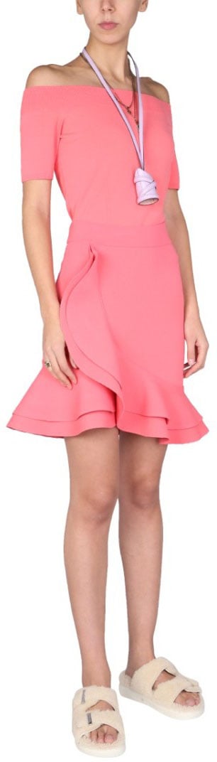 Alexander McQueen Mini Skirt With Ruches Roze