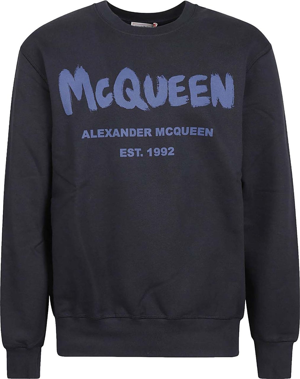Alexander Mcqueen Cotton Logo Sweatshirt Blauw