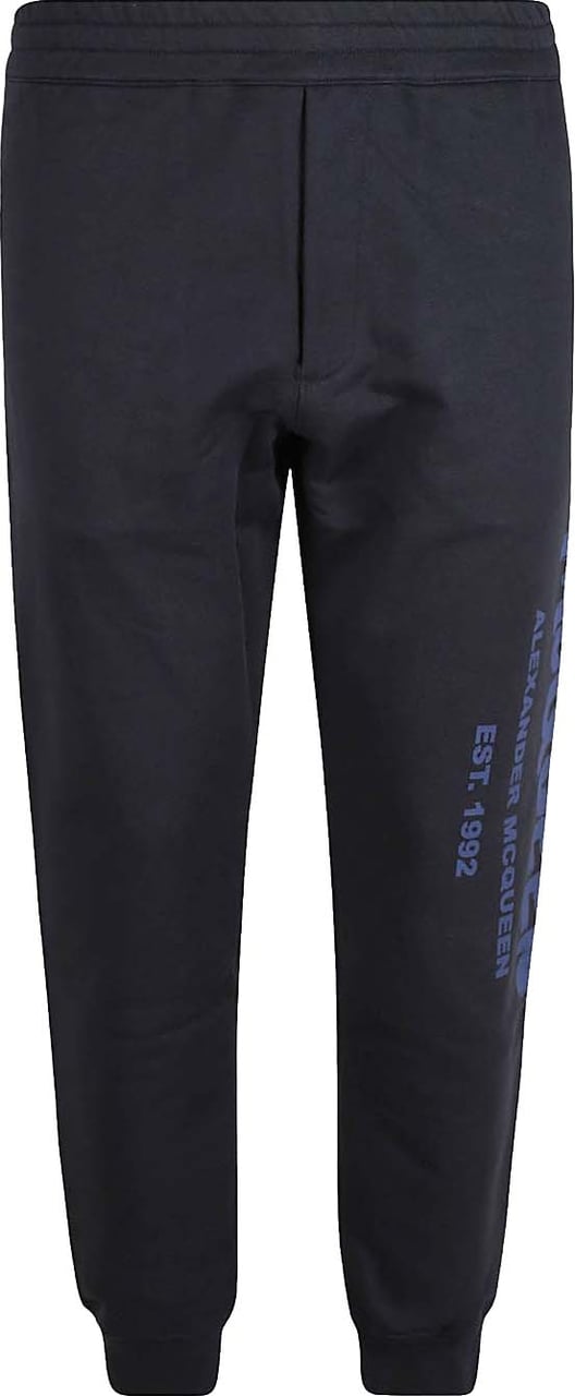 Alexander Mcqueen Cotton Logo Sweatpants Blauw