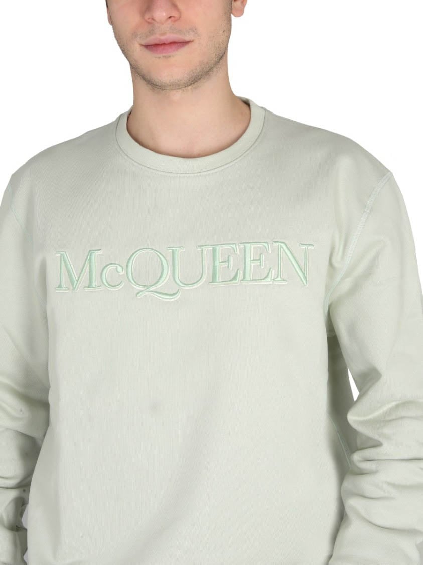 Alexander McQueen Sweatshirt With Logo Embroidery Groen