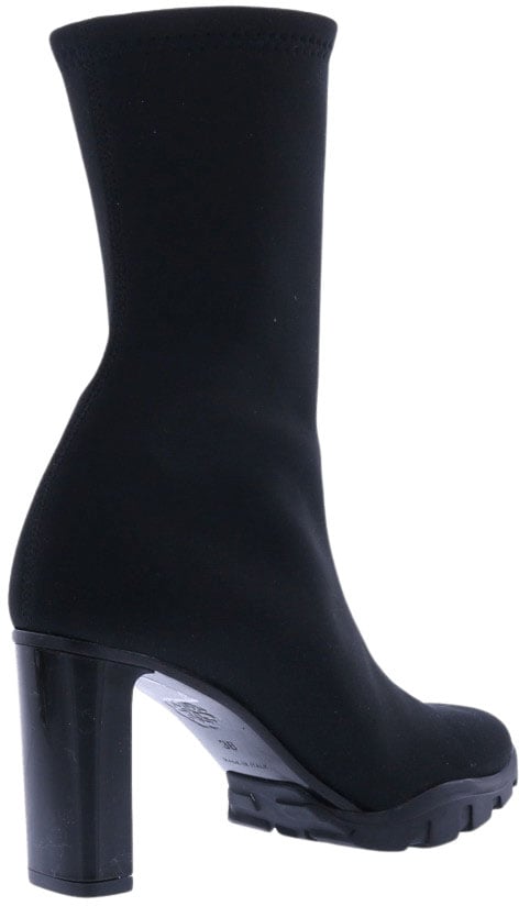 Alexander McQueen Dames High Boot Scuba Zwart Zwart