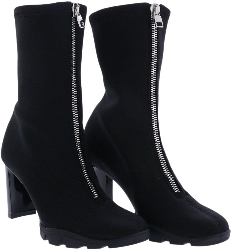 Alexander McQueen Dames High Boot Scuba Zwart Zwart