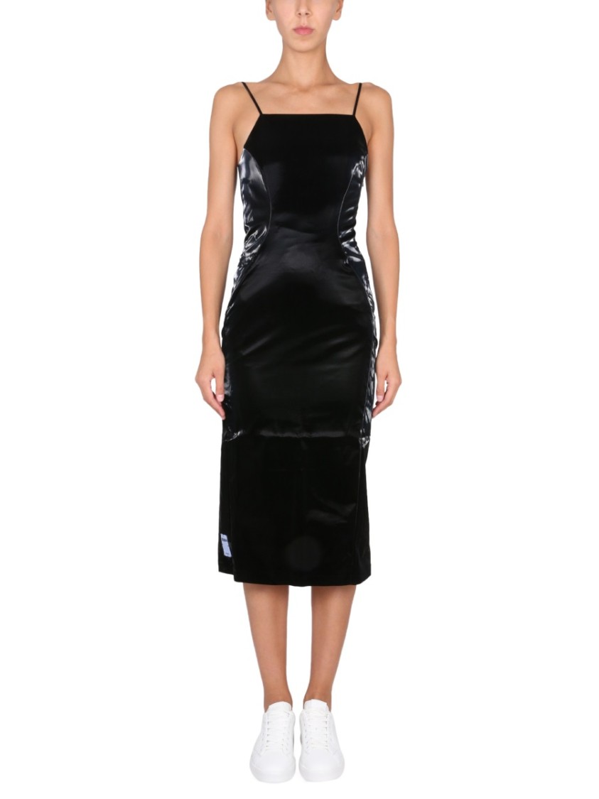 Alexander McQueen Midi Dress With Thin Adjustable Straps Zwart