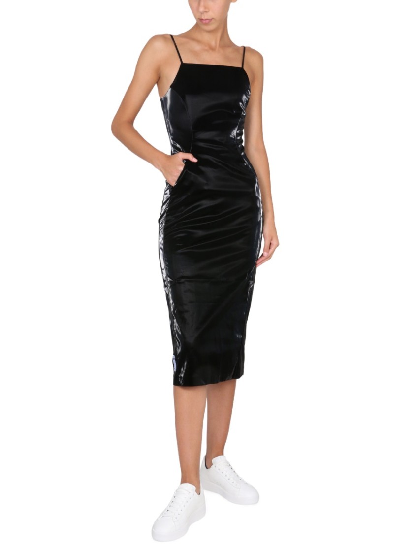 Alexander McQueen Midi Dress With Thin Adjustable Straps Zwart