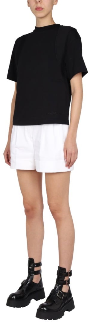 Alexander McQueen Minimalist Crewneck T-Shirt With Subtle Branding Zwart