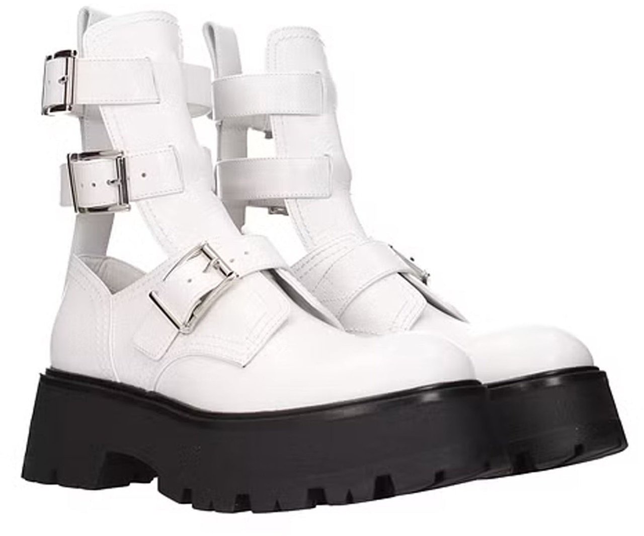 Alexander McQueen Alexander Mcqueen Leather Ankle Boots Wit