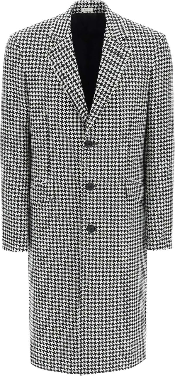 Alexander McQueen Pied-De-Poule Wool Coat Zwart