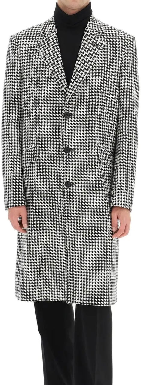 Alexander McQueen Pied-De-Poule Wool Coat Zwart