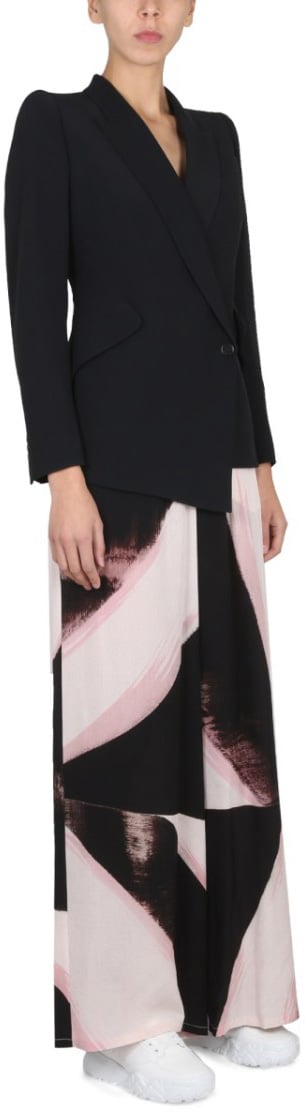 Alexander McQueen Brushstroke Graphic Pants Zwart