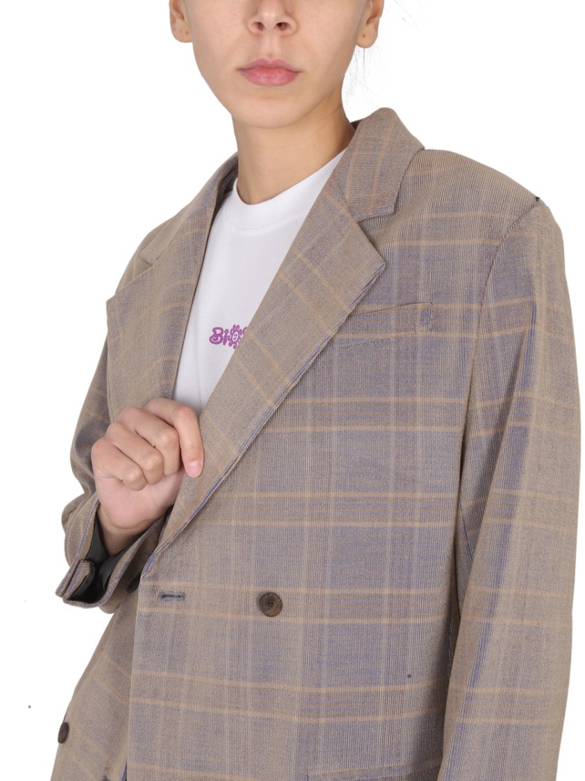 Alexander McQueen Double-Breasted Oversized Blazer With Mirror Lapels Grijs