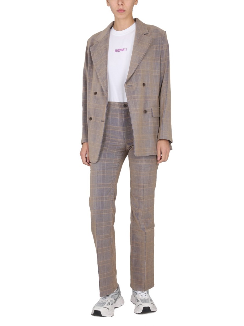 Alexander McQueen Double-Breasted Oversized Blazer With Mirror Lapels Grijs