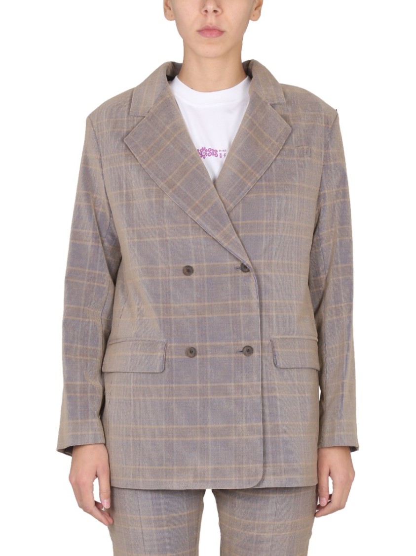 Alexander McQueen Double-Breasted Oversized Blazer With Mirror Lapels Grijs
