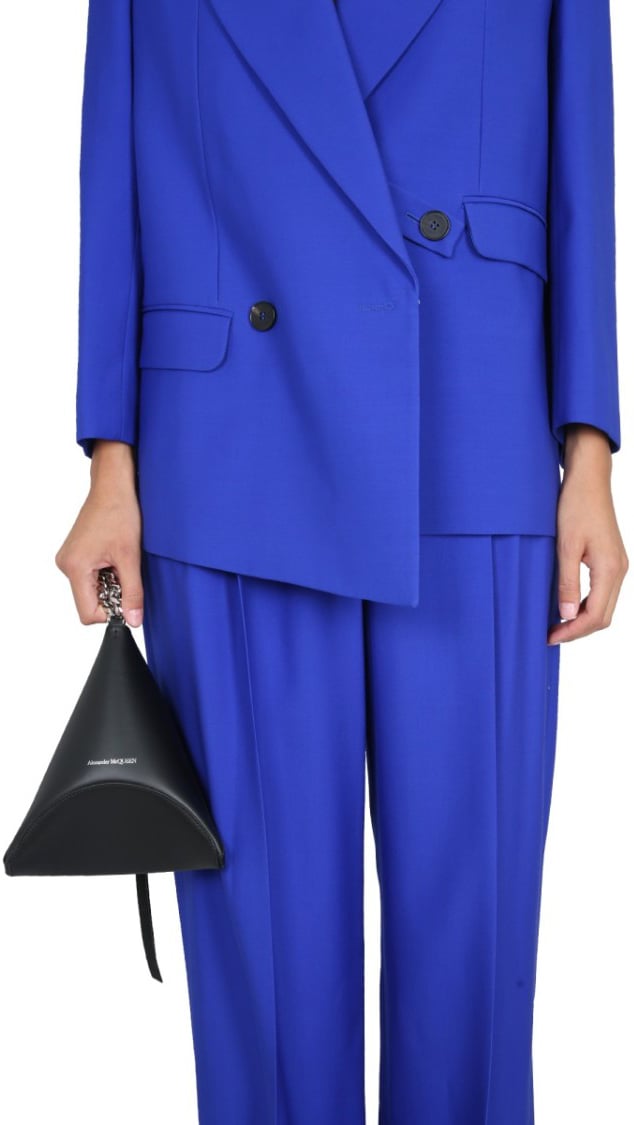 Alexander McQueen Structured Double-Breasted Jacket Blauw