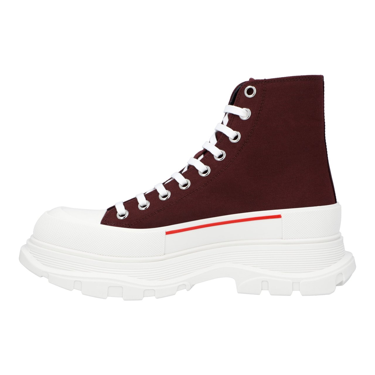 Alexander McQueen Tread Slick Boots 'Burgundy White' Wit