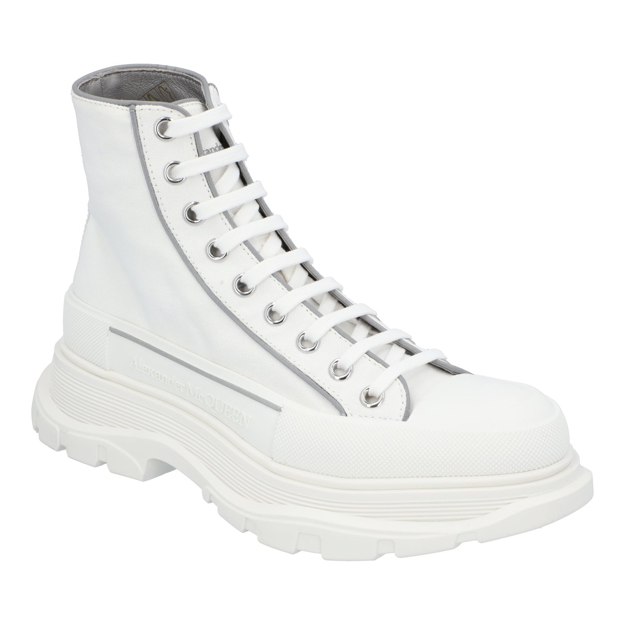 Alexander McQueen Tread Slick Boots 'White Grey' Wit