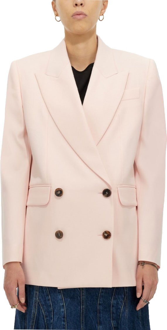 Alexander McQueen Double-Breasted Jacket Neutraal