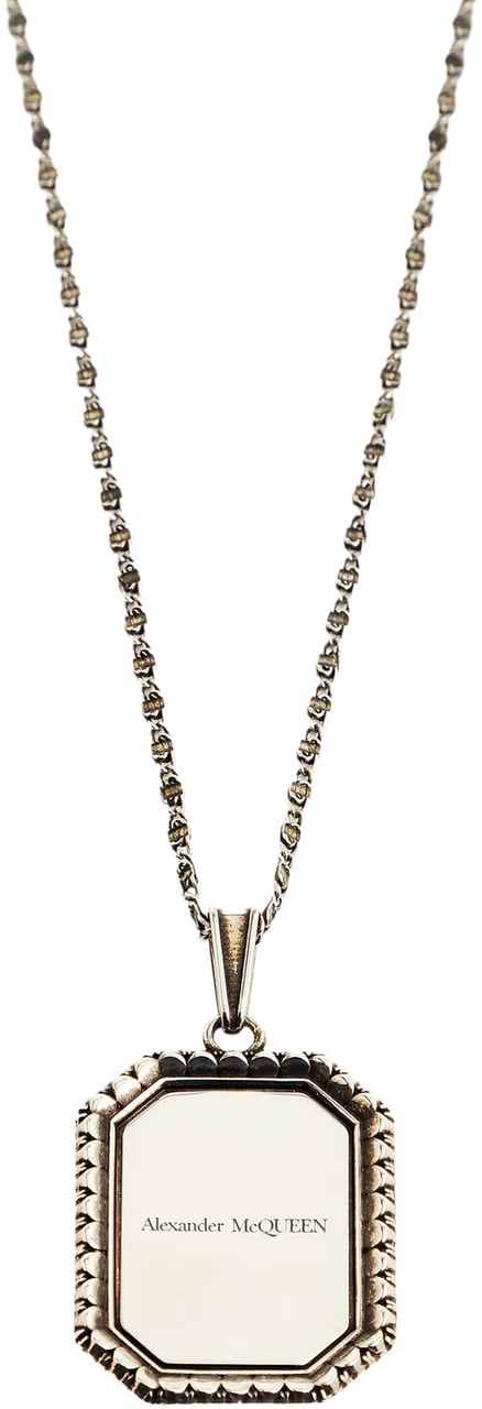 Alexander McQueen Plate Medallion Cameo Chain Necklace Zilver