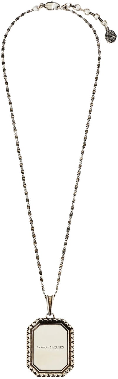 Alexander McQueen Plate Medallion Cameo Chain Necklace Zilver