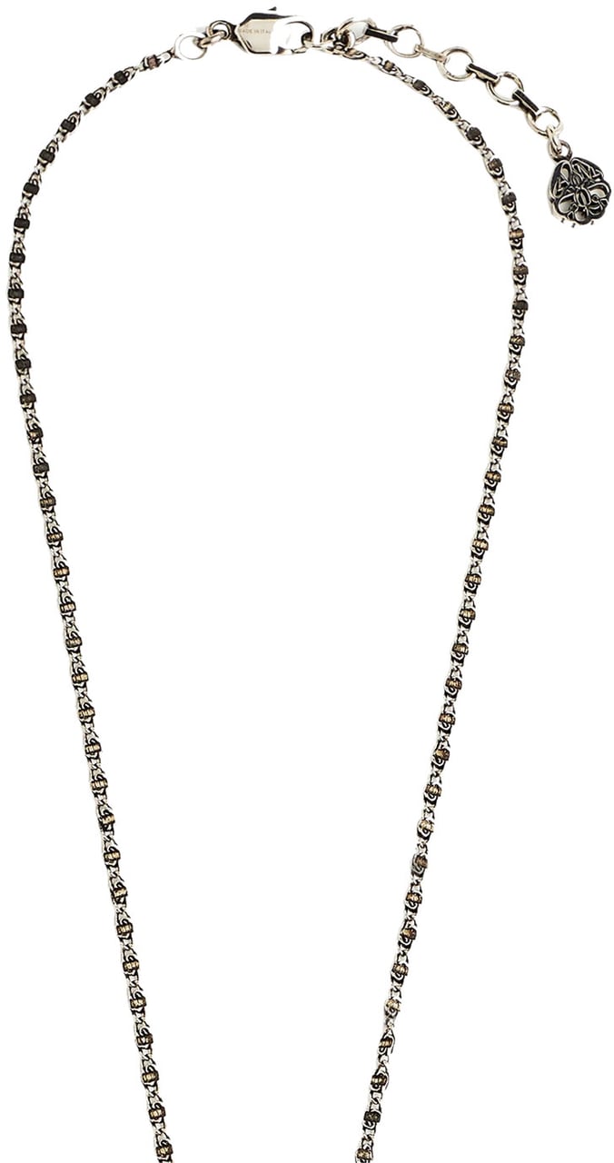 Alexander McQueen Plate Medallion Cameo Chain Necklace Zilver