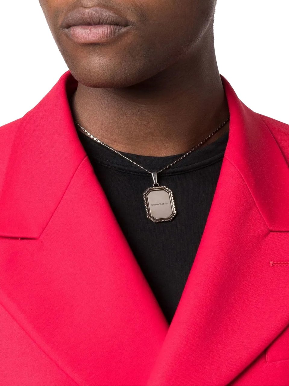 Alexander McQueen Plate Medallion Cameo Chain Necklace Zilver