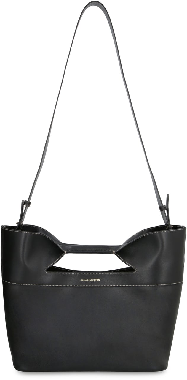 Alexander McQueen The Bow leather bag Zwart