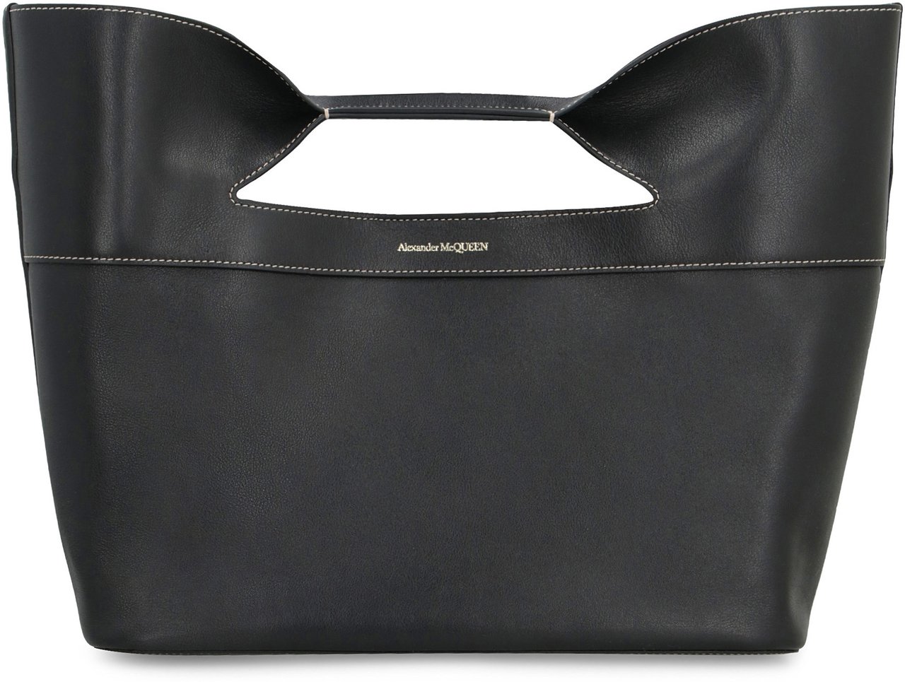 Alexander McQueen The Bow leather bag Zwart