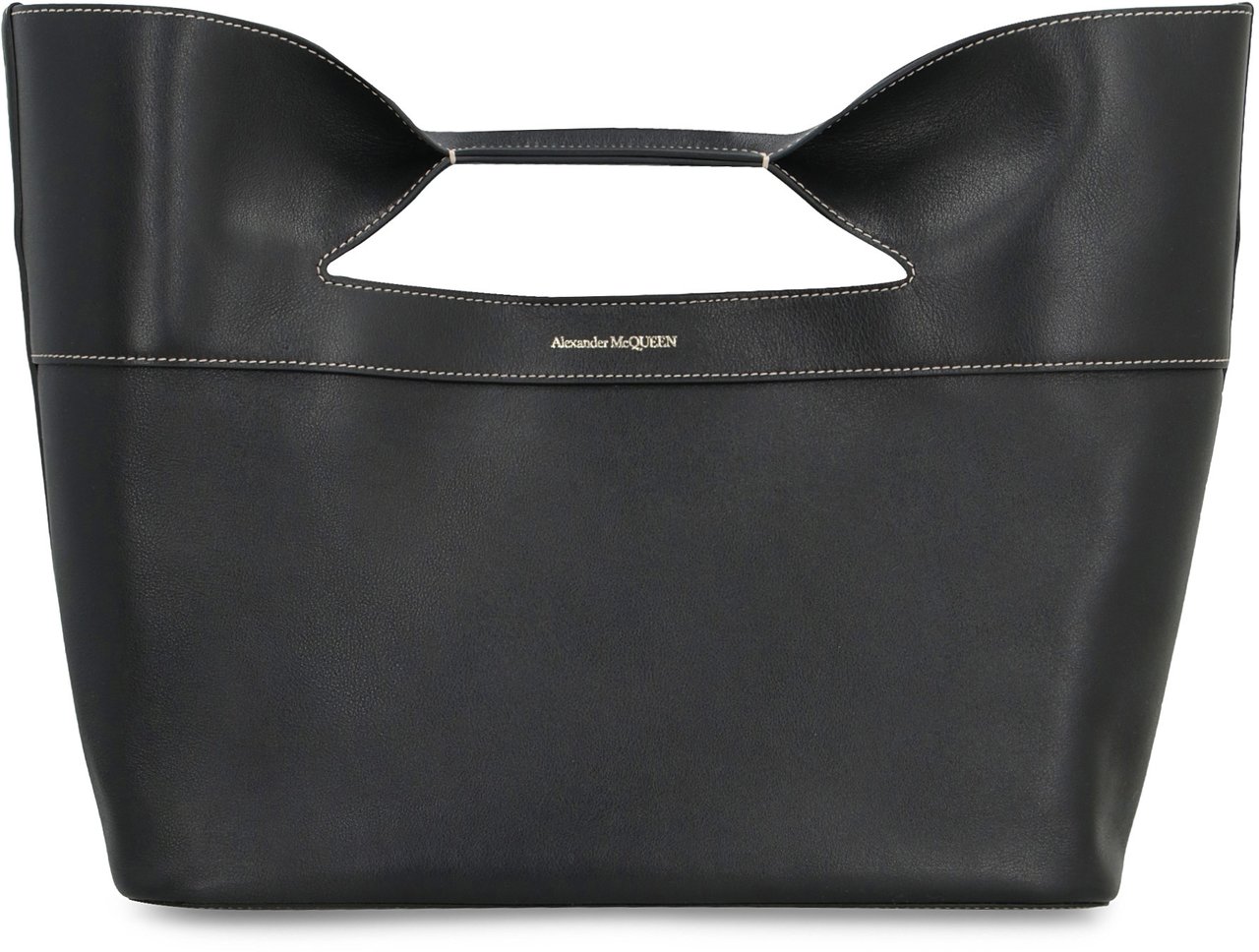 Alexander McQueen The Bow leather bag Zwart