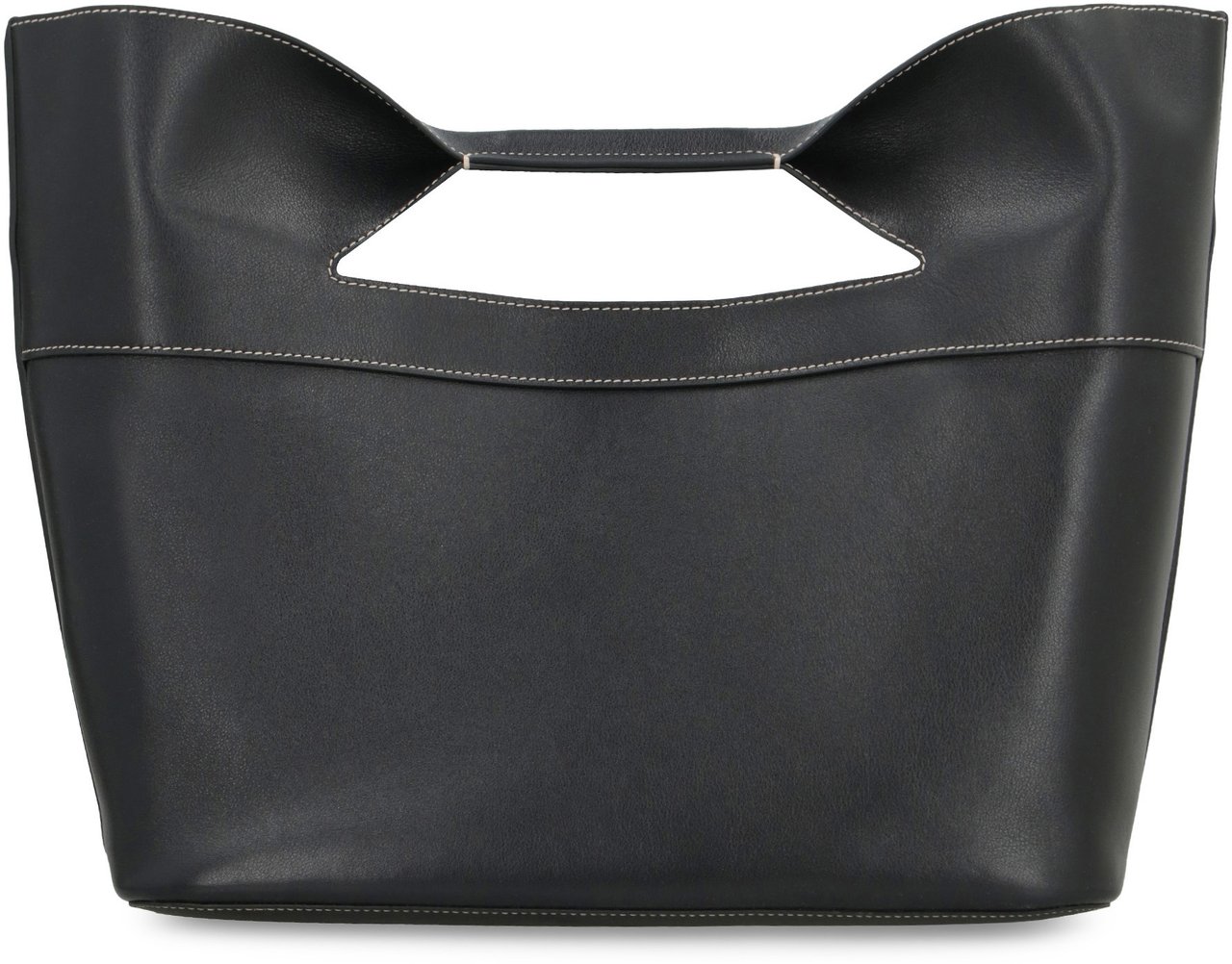 Alexander McQueen The Bow leather bag Zwart