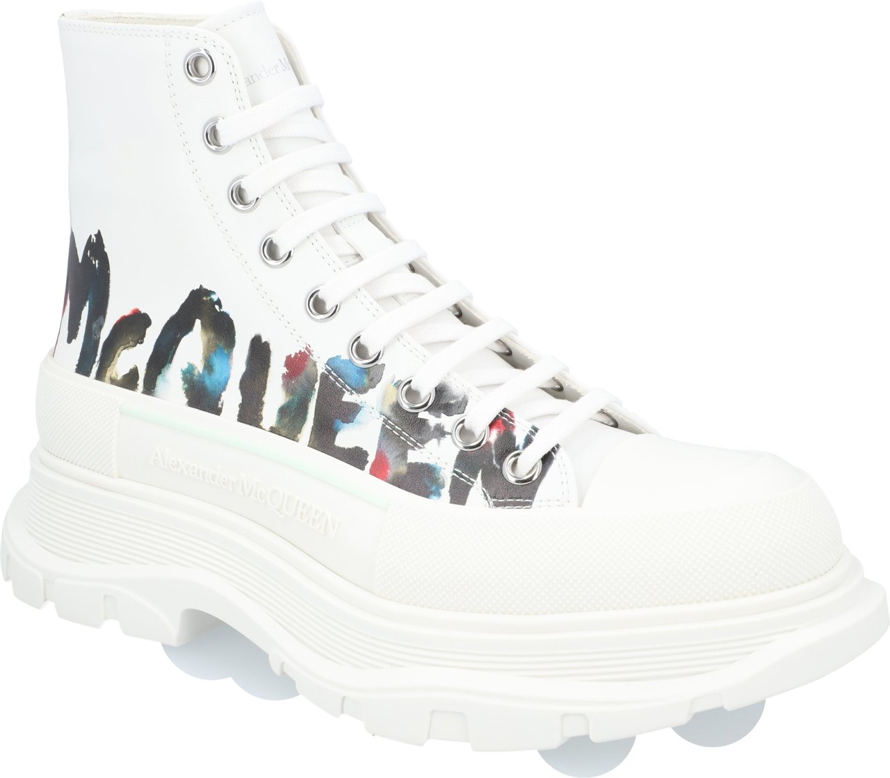 Alexander McQueen Tread Slick Boots 'White Graffiti' Wit