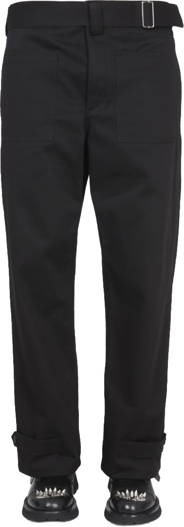 Alexander McQueen Relaxed Fit Black Cargo Pants Zwart