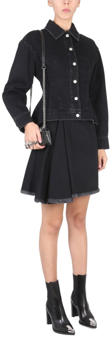 Alexander McQueen Hybrid Denim Jacket Zwart