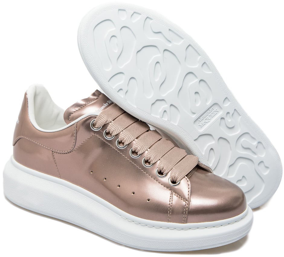 Alexander McQueen Larry Techy Oversized Lace-up Sneakers Beige