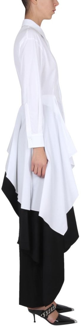 Alexander McQueen Dramatic Asymmetric Hem Shirt Paars