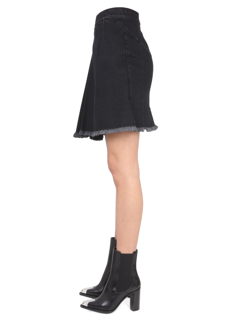 Alexander McQueen Asymmetrical Hem Mini Skirt Zwart
