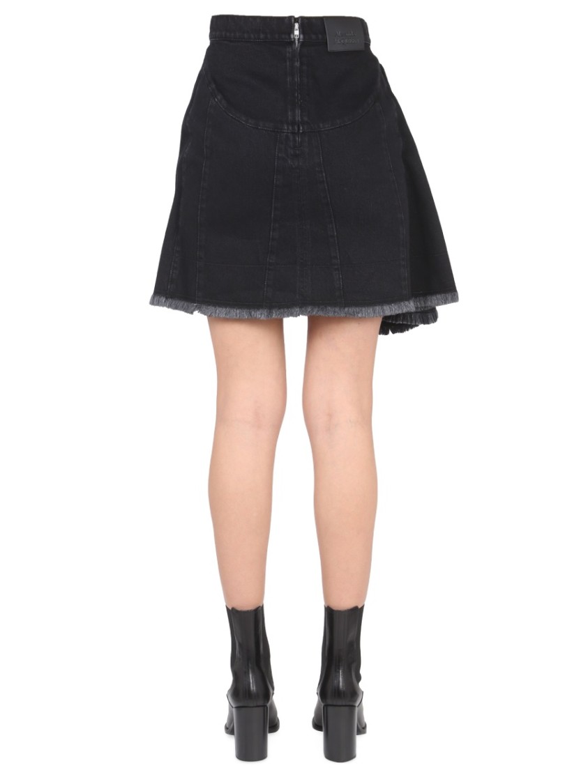 Alexander McQueen Asymmetrical Hem Mini Skirt Zwart