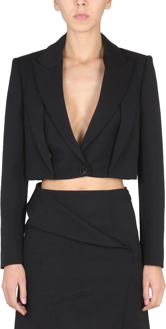 Alexander McQueen Cropped Jacket Zwart