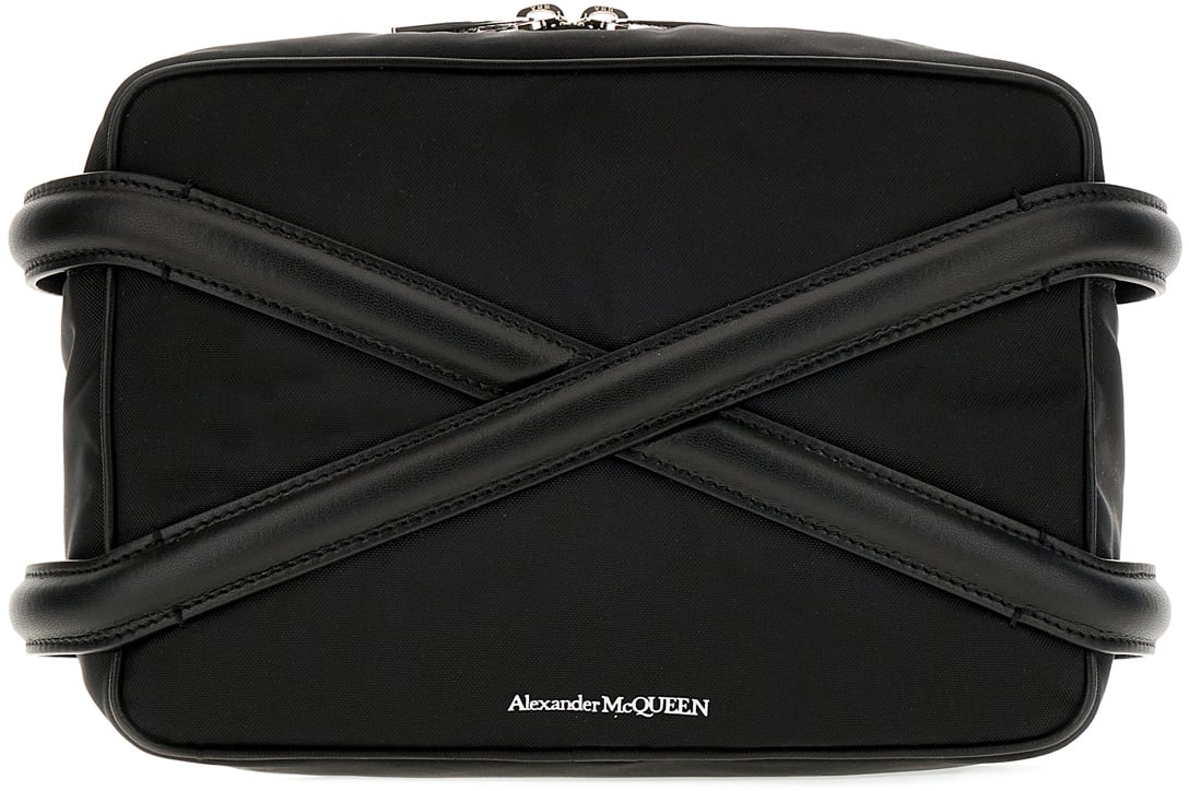 Alexander McQueen Alexander McQueen Black nylon Harness crossbody bag Zwart