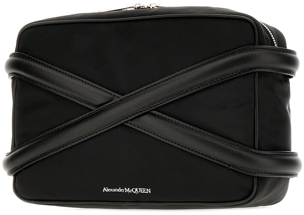 Alexander McQueen Alexander McQueen Black nylon Harness crossbody bag Zwart