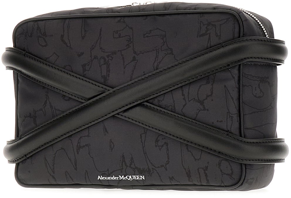 Alexander McQueen Alexander McQueen Black nylon Harness crossbody bag Zwart