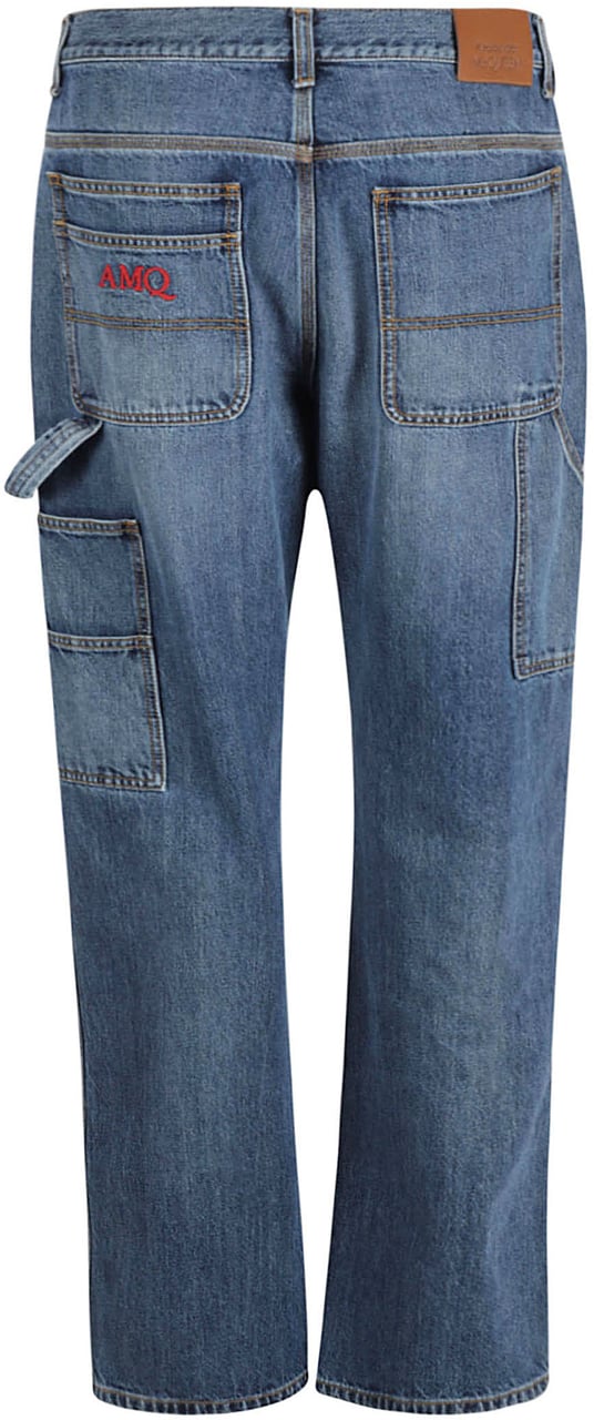 Alexander McQueen Straight Leg Five-Pocket Alexander McQueen Denim Jeans Blauw