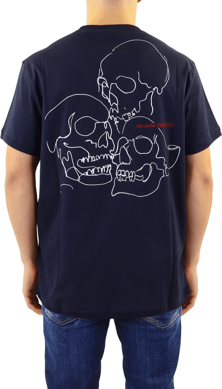 Alexander McQueen Heren Skull Ill T-shirt Blauw Blauw
