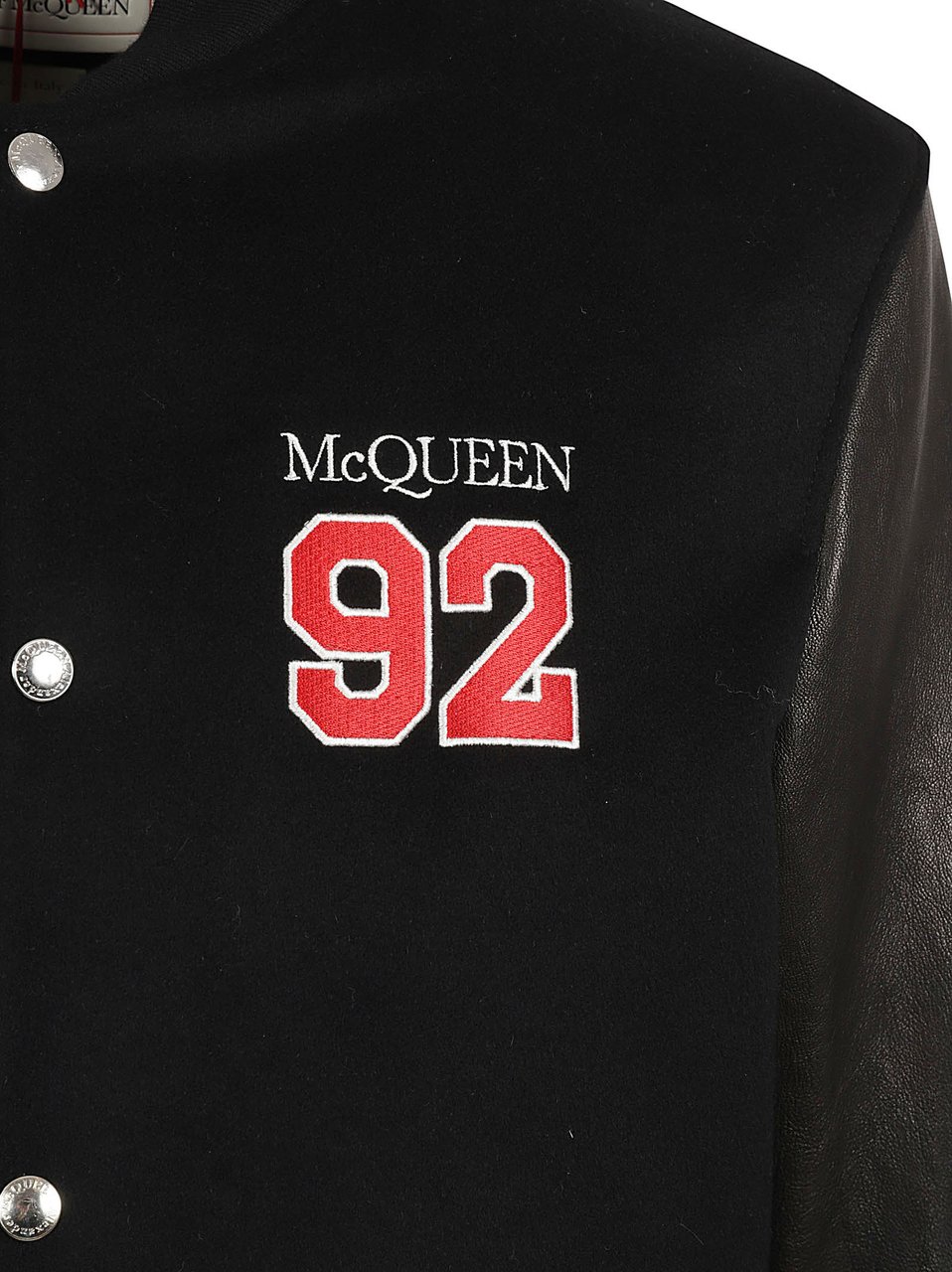 Alexander McQueen Black Varsity Jacket Zwart